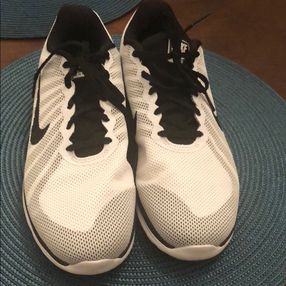 Black and White Nike shoes.